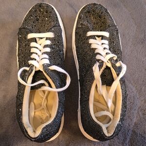 Elegant Black Sequin Women's Sneakers